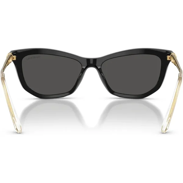 SWAROVSKI MONTURA SK6057 56 MM MUJER | BLACK/DARK GREY