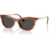 SWAROVSKI MONTURA SK6057 56 MM MUJER | STRIPED HAVANA/DARK GREY