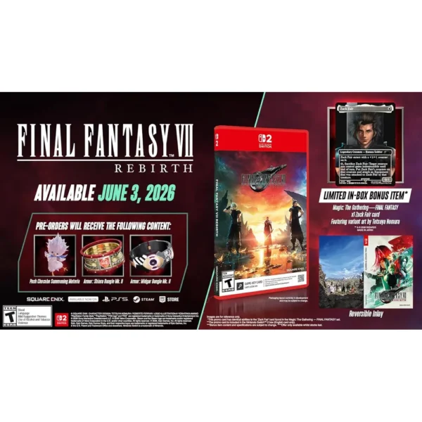 VIDEOJUEGO NINTENDO FINAL FANTASY VII REBIRTH SWITCH 2 EDICIÓN LANZAMIENTO