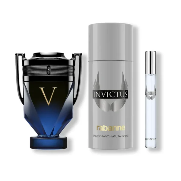 SET PERFUME RABANNE INVICTUS VICTORY ELIXIR HOMBRE 3 PZS