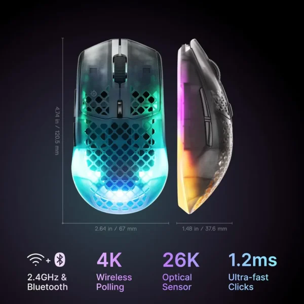 MOUSE INALÁMBRICO AEROX 3 GEN 2 STEELSERIES | SHADOW