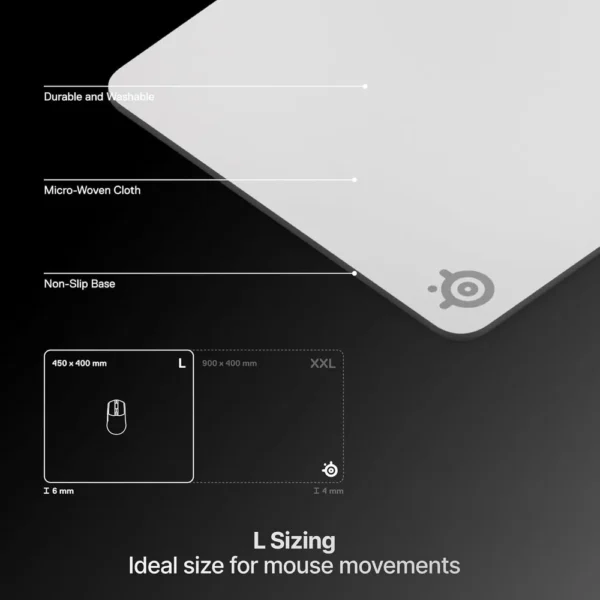 MOUSEPAD QCK LARGE HEAVY STEELSERIES | BLANCO