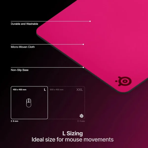 MOUSEPAD QCK LARGE HEAVY STEELSERIES | MAGENTA