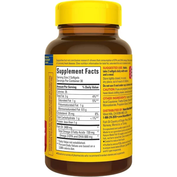 NATURE MADE OMEGA 3 FISH OIL BURP LESS 1200 MG | 60 UND