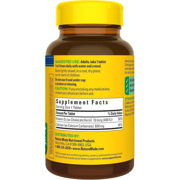 NATURE MADE PACK 3 CALCIO 600 MG + VITAMINA D3 | 120 UND C/U