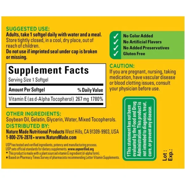 b0029o0bya_1_webp.webp NATURE MADE PACK 3 VITAMINA E NATURAL 400 UI | 100 UND C/U