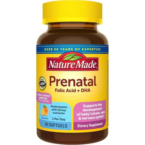 NATURE MADE PRENATAL ÁCIDO FÓLICO + DHA 200 MG | 60 UND