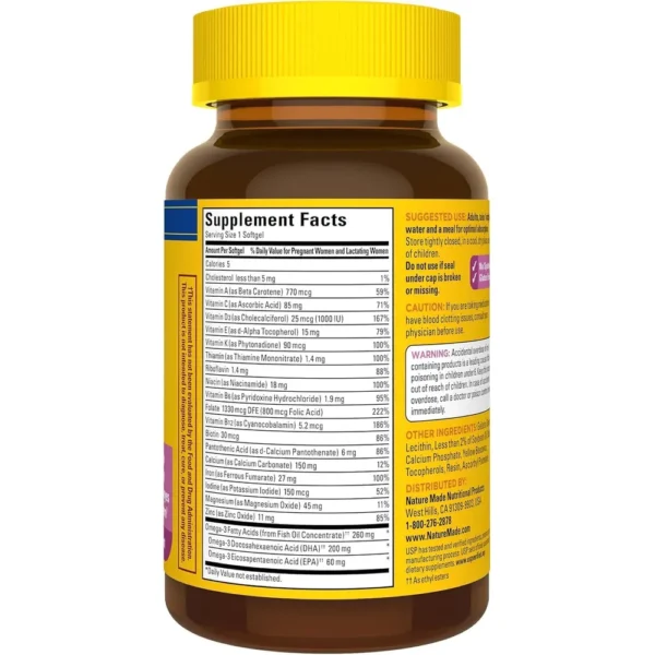 NATURE MADE PRENATAL ÁCIDO FÓLICO + DHA 200 MG | 60 UND