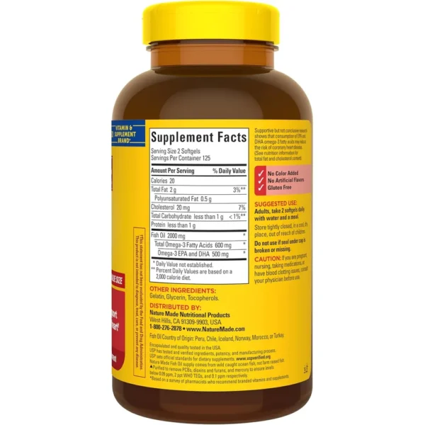 NATURE MADE OMEGA 3 FISH OIL 1000 MG | 250 UND