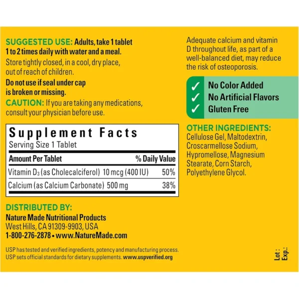 b004b8jguw_7_webp.webp NATURE MADE CALCIO 500 MG + VITAMINA D3 | 130 UND