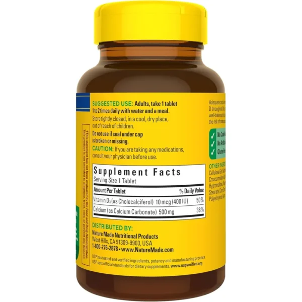 b004b8jguw_8_webp.webp NATURE MADE CALCIO 500 MG + VITAMINA D3 | 130 UND