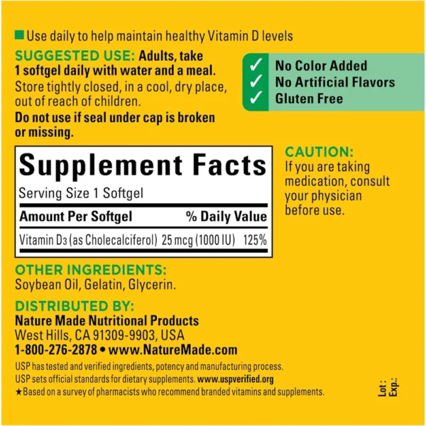 b004u3y8om_5_webp.webp NATURE MADE VITAMINA D3 1000 UI | 300 UND
