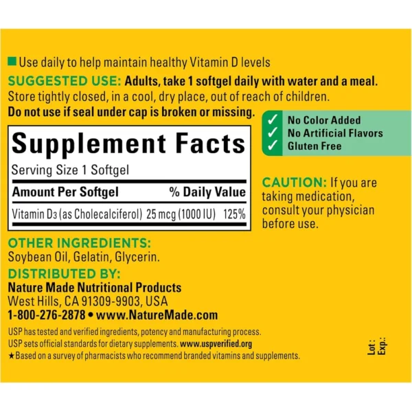 b004u3y8si_5_webp.webp NATURE MADE VITAMINA D3 1000 UI | 180 UND