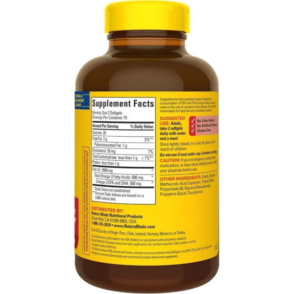 NATURE MADE OMEGA-3 FISH OIL BURP LESS 1000 MG | 150 UND