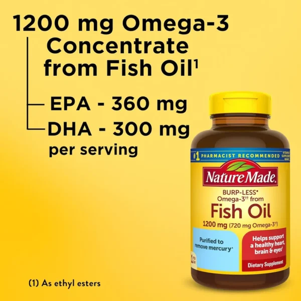 NATURE MADE OMEGA 3 FISH OIL BURP LESS 1200 MG | 120 UND