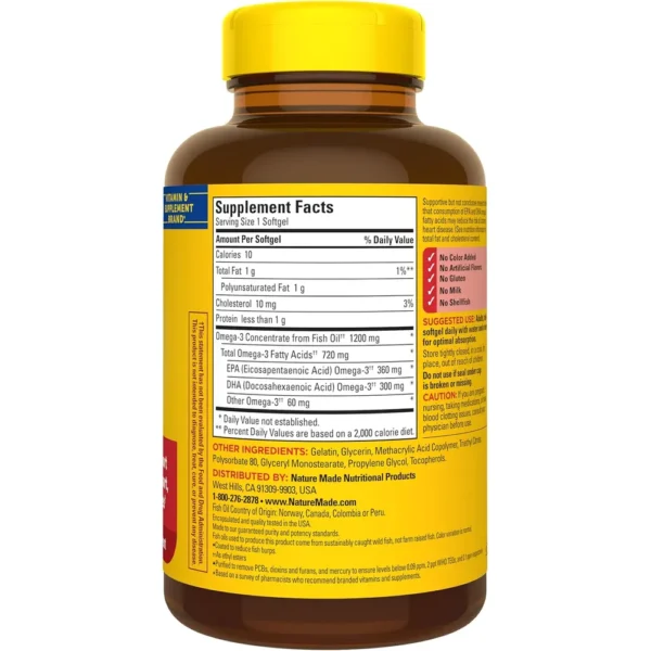 NATURE MADE OMEGA 3 FISH OIL BURP LESS 1200 MG | 120 UND