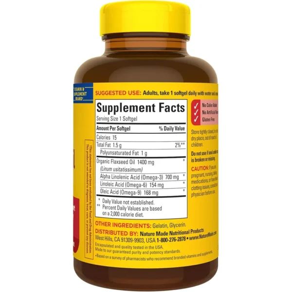NATURE MADE ACEITE DE LINAZA EXTRA FUERTE 1400 MG | 100 UND
