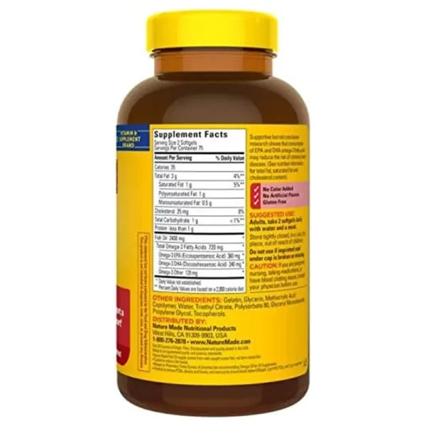 NATURE MADE PACK 2 OMEGA 3 FISH OIL BURP LESS 1200 MG | 150 UND C/U