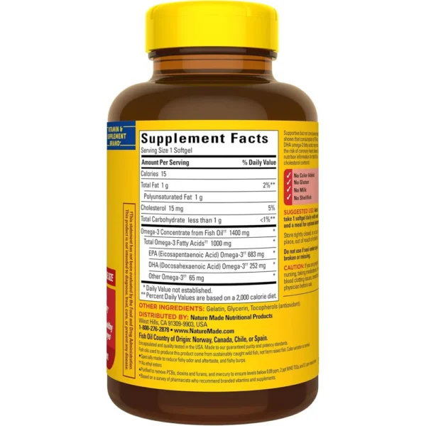 NATURE MADE OMEGA 3 ULTRA BURP LESS 1400 MG | 90 UND