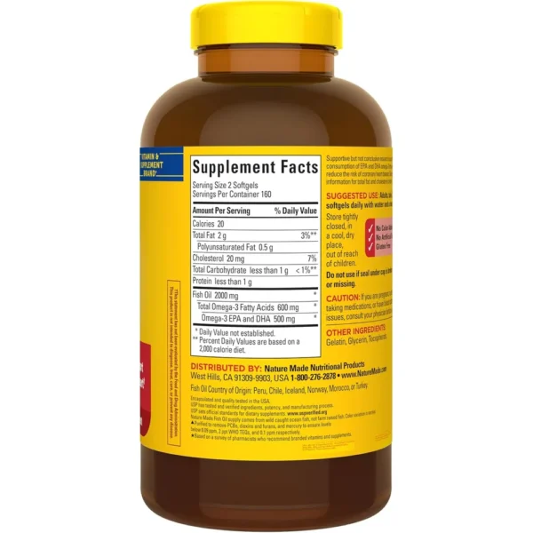 NATURE MADE OMEGA 3 FISH OIL 1000 MG | 320 UND
