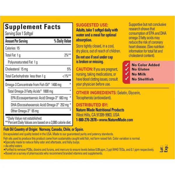 NATURE MADE OMEGA 3 ULTRA 1400 MG | 45 UND