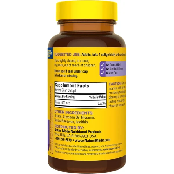NATURE MADE BIOTINA 1000 MCG | 120 UND