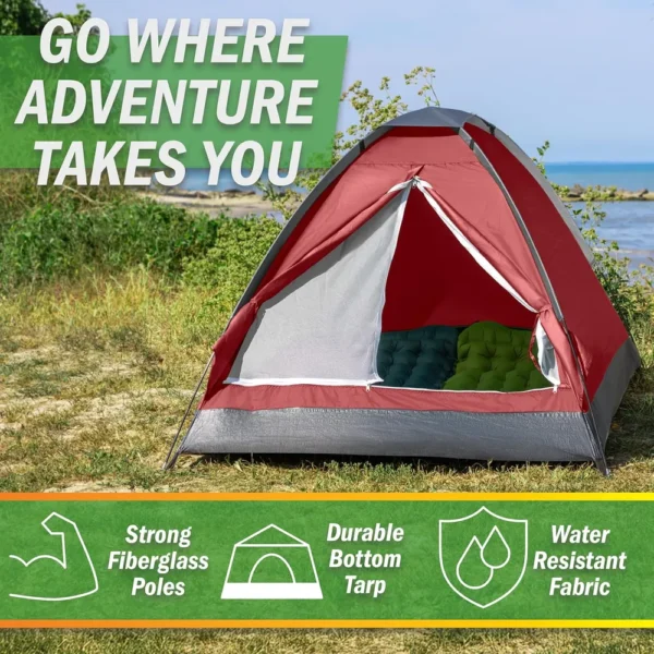 TIENDA DE CAMPAÑA WAKEMAN OUTDOORS ROJO 2 PERSONAS