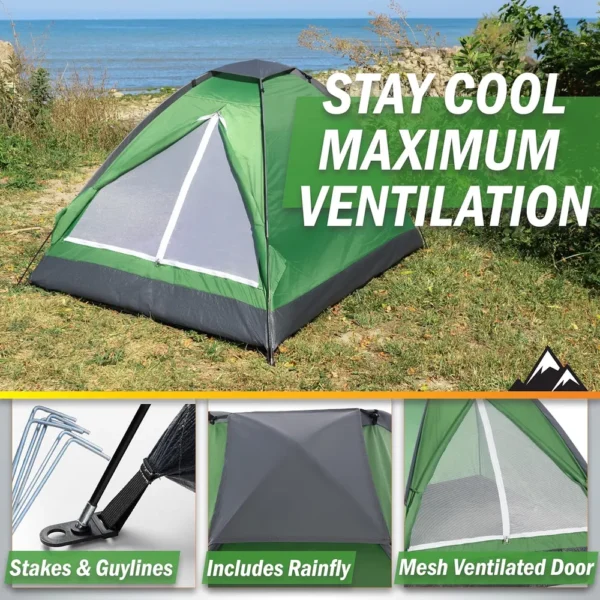 TIENDA DE CAMPAÑA WAKEMAN OUTDOORS VERDE 2 PERSONAS
