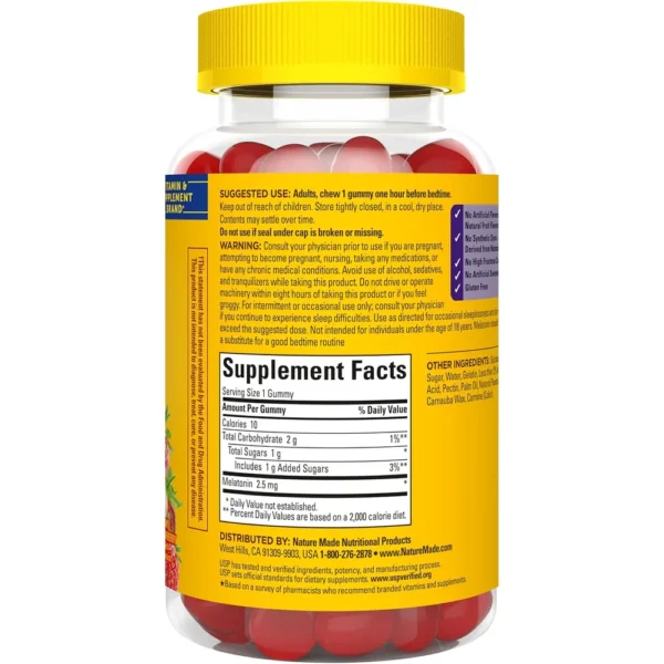 NATURE MADE MELATONINA 2.5 MG GOMITAS | 130 UND