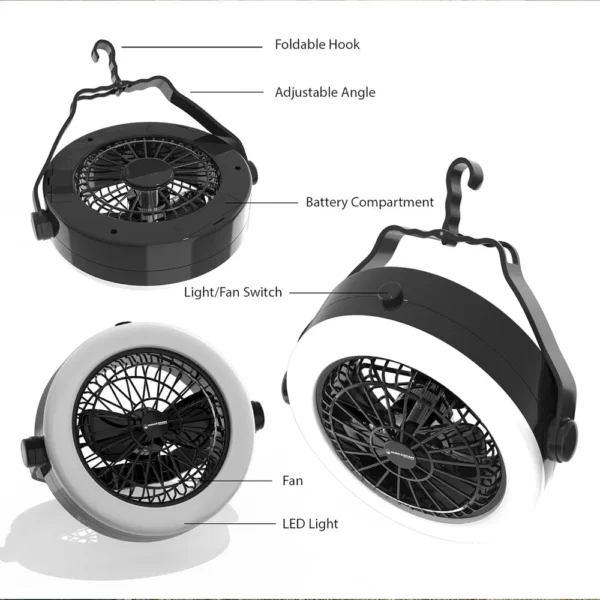 LINTERNA CON VENTILADOR WAKEMAN 2 EN 1