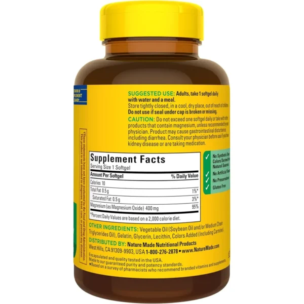NATURE MADE ÓXIDO DE MAGNESIO 400 MG | 110 UND