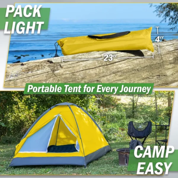 TIENDA DE CAMPAÑA WAKEMAN OUTDOORS AMARILLO 2 PERSONAS
