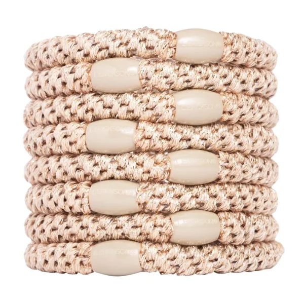 LIGAS PARA CABELLO ESTILO HAALAND BEIGE METÁLICO