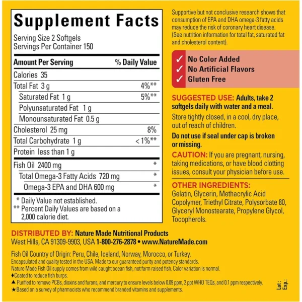 b0828k3xzj_5_webp.webp NATURE MADE OMEGA 3 FISH OIL BURP LESS 1200 MG | 300 UND