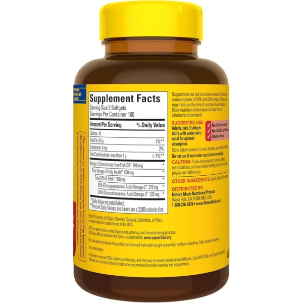 NATURE MADE OMEGA 3 FISH OIL 550 MG | 300 UND