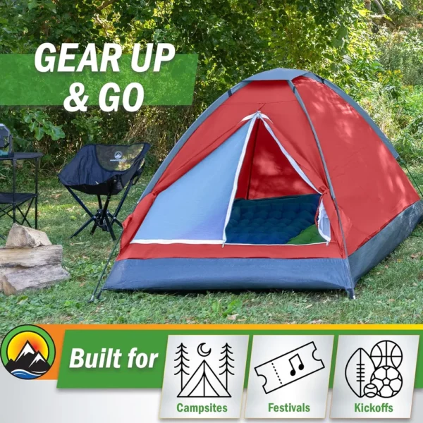 TIENDA DE CAMPAÑA WAKEMAN OUTDOORS ROJO OSCURO 2 PERSONAS