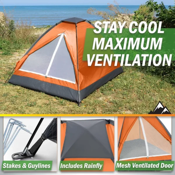TIENDA DE CAMPAÑA WAKEMAN OUTDOORS ORANGE 2 PERSONAS