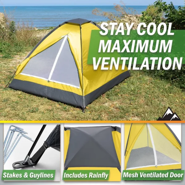 TIENDA DE CAMPAÑA WAKEMAN OUTDOORS YELLOW 2 PERSONAS