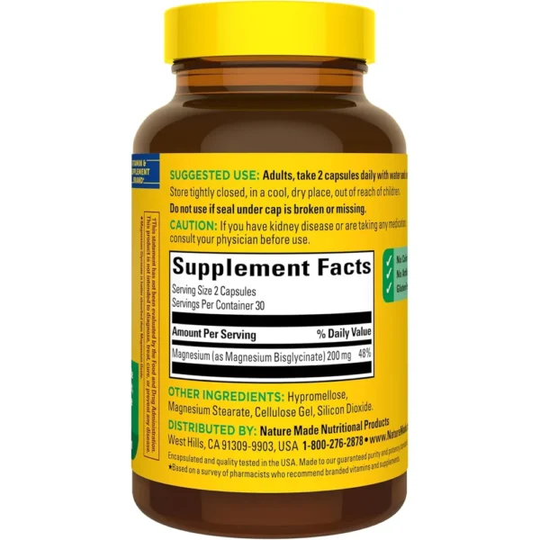 NATURE MADE MAGNESIO GLICINATO 200 MG | 60 UND