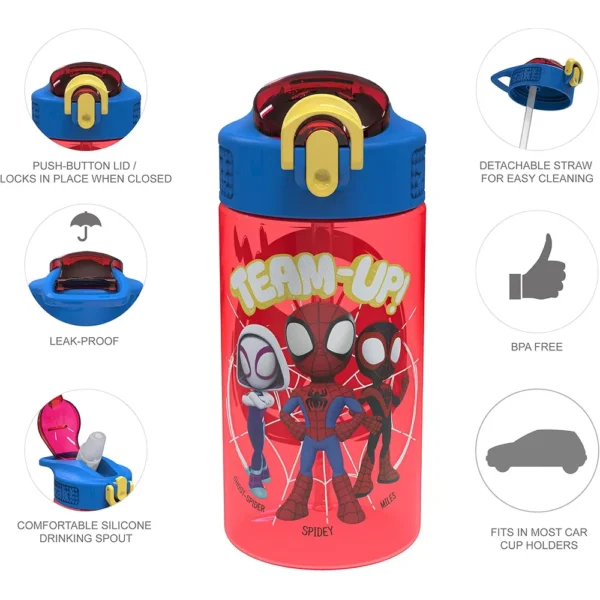 BOTELLA DE AGUA ZAK DESIGNS SPIDER-MAN 16 OZ / 473 ML | PACK 2