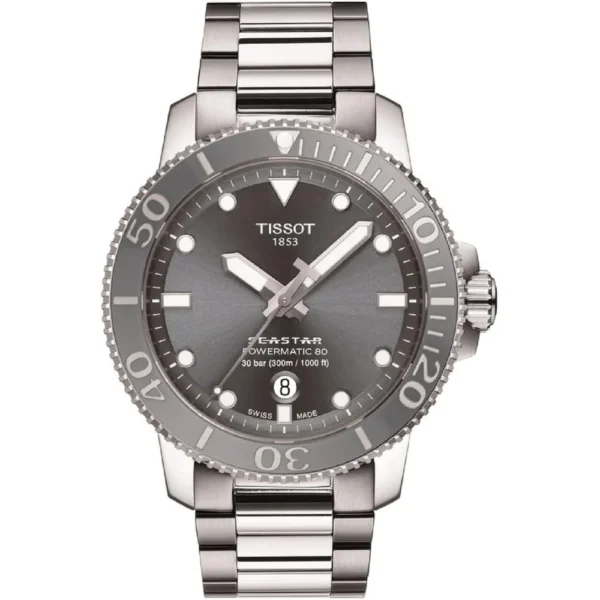 RELOJ TISSOT SEASTAR 1000 POWERMATIC 80 PARA HOMBRE SILVER