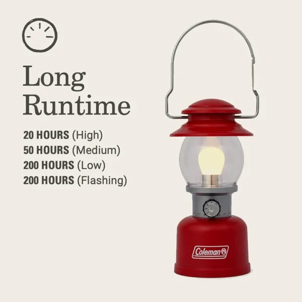 LINTERNA LED CLÁSICA COLEMAN 500 LÚMENES ROJO