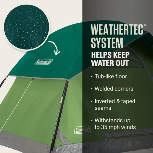 TIENDA DE CAMPAÑA COLEMAN SUNDOME 3 PERSONAS VERDE