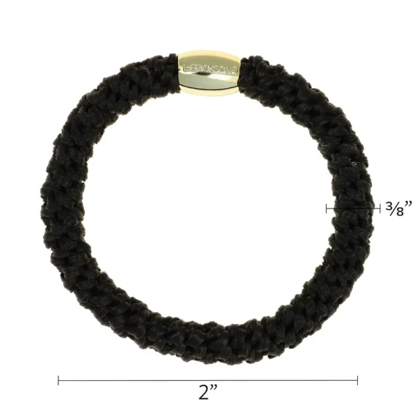 LIGAS PARA CABELLO ESTILO HAALAND NEGRO CON CUENTAS DORADAS