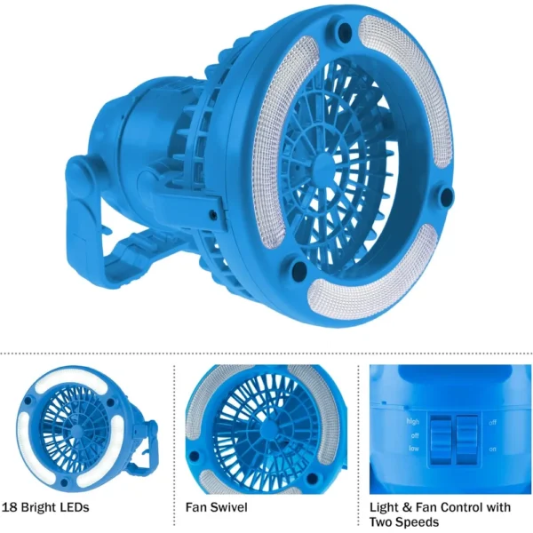 LINTERNA DE CAMPING CON VENTILADOR WAKEMAN