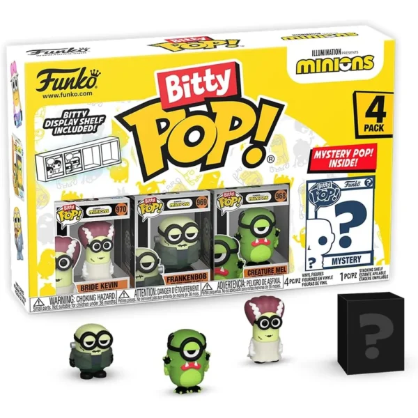 FUNKO BITTY POP! PACK FIGURAS MINIONS FRANKENBOB, KEVIN EL NOVIO Y MEL LA CRIATURA