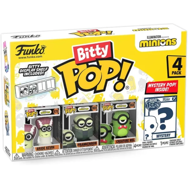 FUNKO BITTY POP! PACK FIGURAS MINIONS FRANKENBOB, KEVIN EL NOVIO Y MEL LA CRIATURA