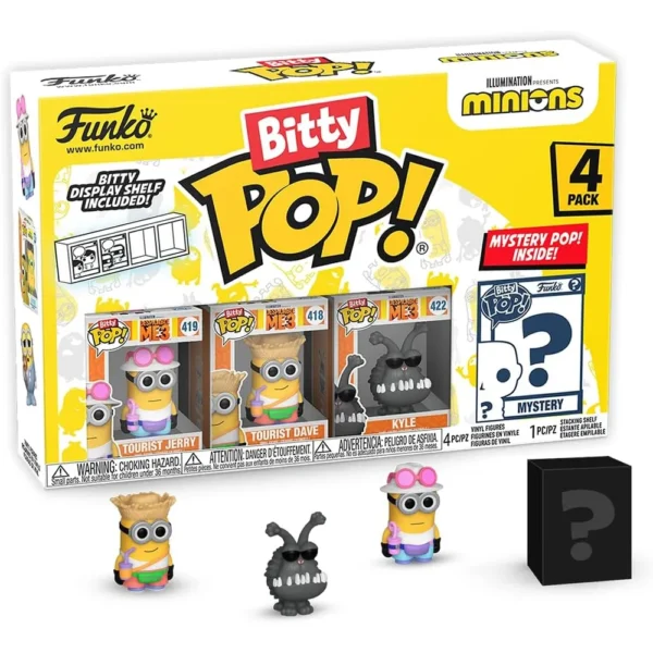 FUNKO BITTY POP! PACK FIGURAS MINIONS DAVE TURISTA, JERRY TURISTA Y KYLE