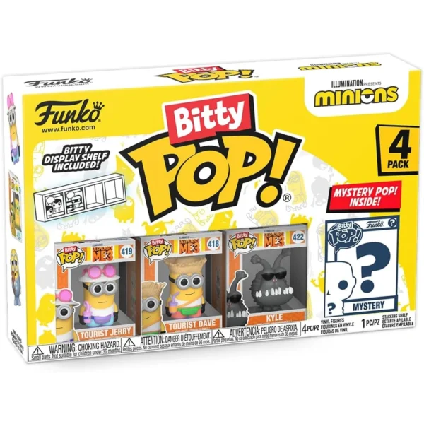 FUNKO BITTY POP! PACK FIGURAS MINIONS DAVE TURISTA, JERRY TURISTA Y KYLE