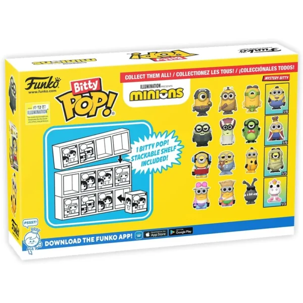 FUNKO BITTY POP! PACK FIGURAS MINIONS STUART PATINANDO, BOB EN PIJAMA Y KEVIN KUNG FU